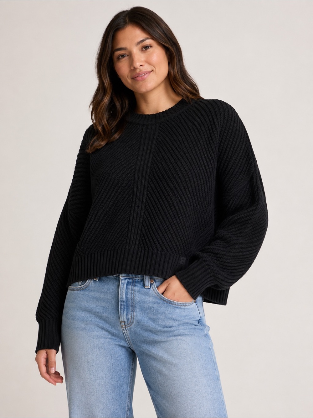 lululemon Heavy Cotton Boxy Knit Sweater Black L/XL
